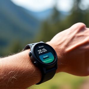 Zegarek Garmin Forerunner na nadgarstku biegacza.